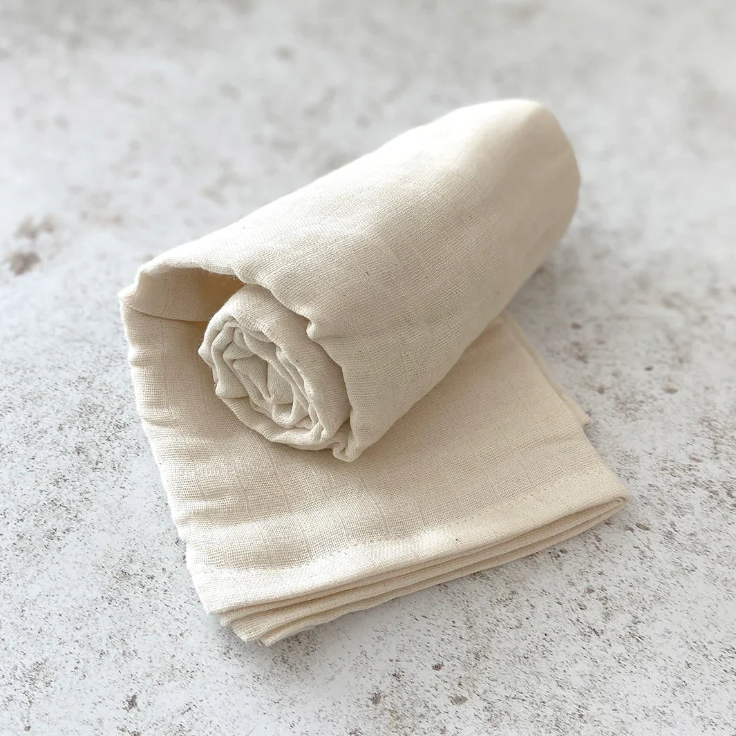 Organic Cotton Muslin Cloths - Natural - SINGLE CLOTH